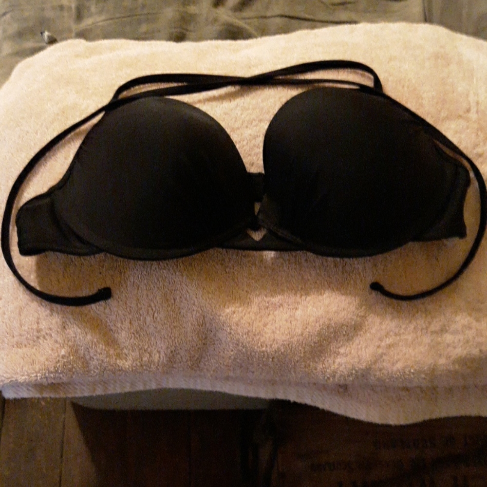 Black XL Tie- Back Bikini Top Xhilaration